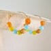 14K GF Hoop Earrings - Little Retro Colored Hoop Earrings - Colorful, Urban, Gemoetric, Beaded Earrings, Gold Filled Hoop