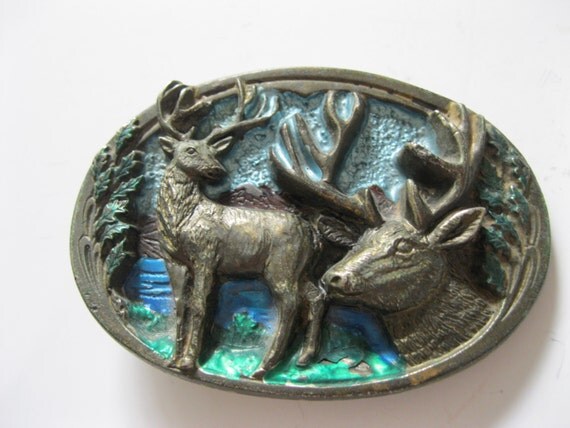 Deer in Forest Hunter Belt Buckle Great by TheSnapDragonsLair