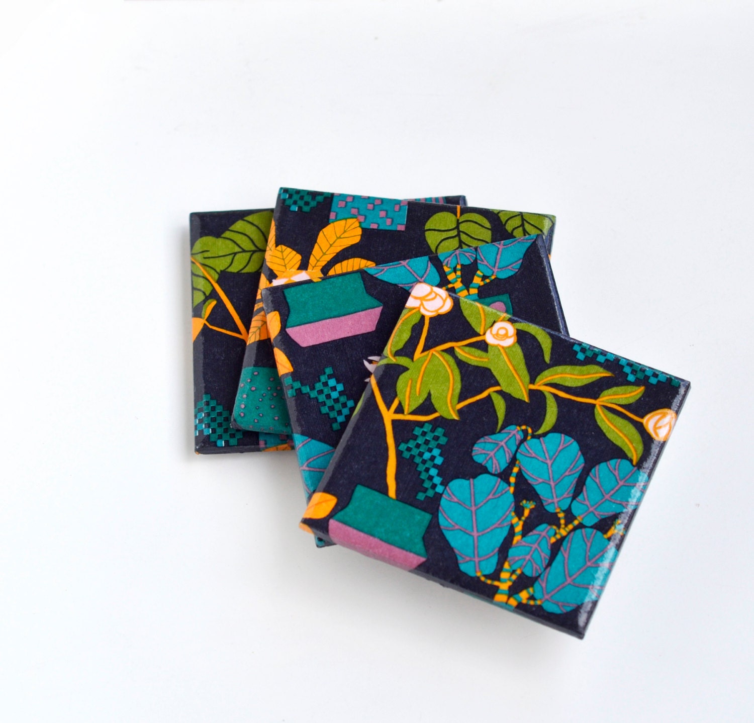Marimekko Coasters Ceramic Tile Drink Coasters by Tilissimo