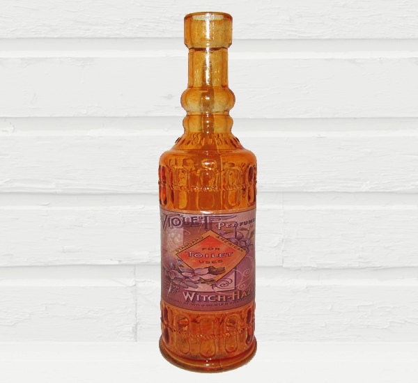 Orange Glass Bottle Decorative Bottle Apothecary by lovesoldstuff