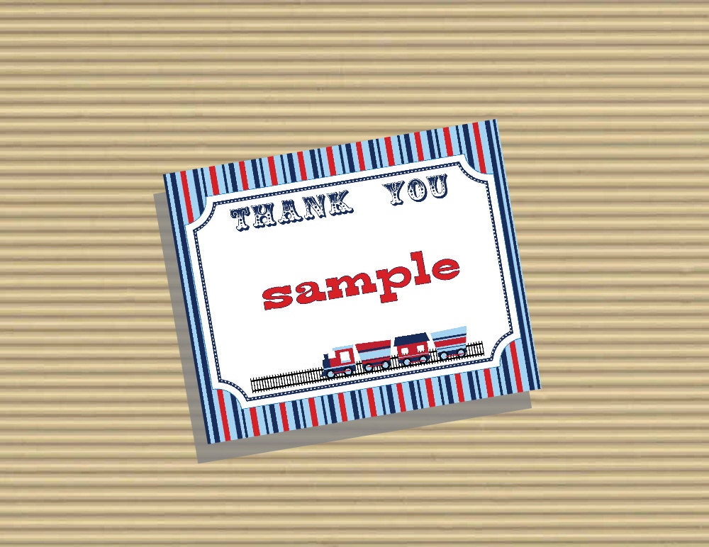 Train Themed Birthday Party Thank You Note- Train Ticket - DIY- Print at Home - Instant Download Il_170x135