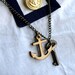 nautical wooden anchor & vintage key necklace