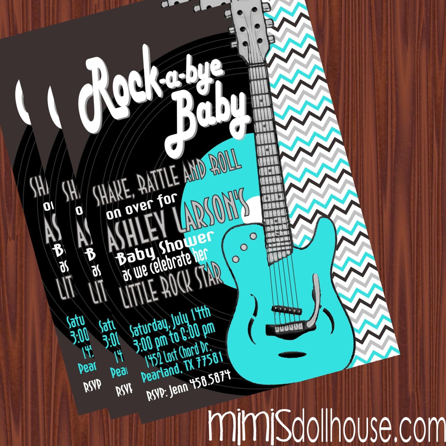 Rock and Roll Invitation- Rocker Baby Shower Invitation PDF/JPEG