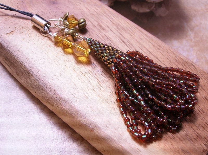 Buy cell phone charms - New,Beaded Tassel Copper Cell Phone Charm