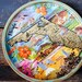 Vintage Florida Souvenir Metal Tray, Signed Ken Haag Art, 1960s Colorful Bikini Girl Beach Decor State Collectible