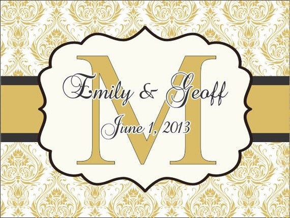 80 Damask Wedding Stickers - 4' x 3" Printed Welcome Bag Labels Il_570xn
