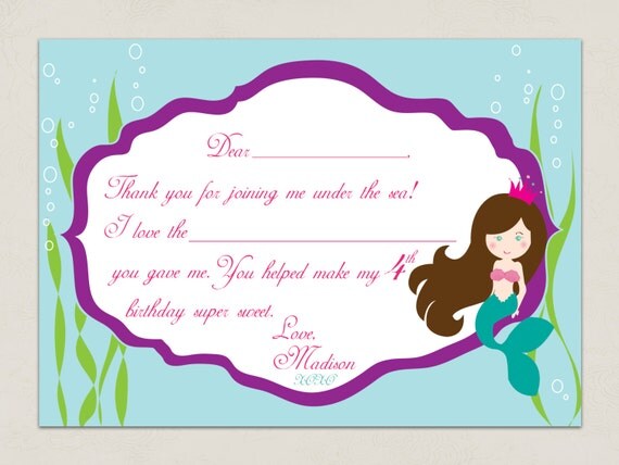 Printable THANK YOU - Mermaid Party Collection - DIY Printable by The Splendid Shindig Il_570xn