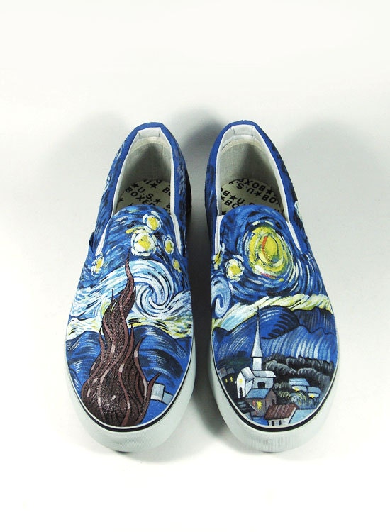 Custom Shoes The Starry Night by Vincent Van by AnnatarCustomizer