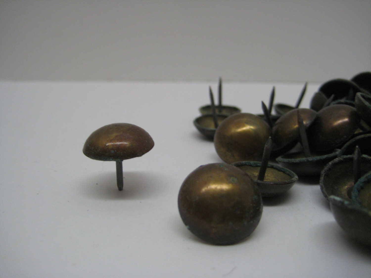 Vintage Upholstery Tacks Large Brass Smooth Finish by MyBarn