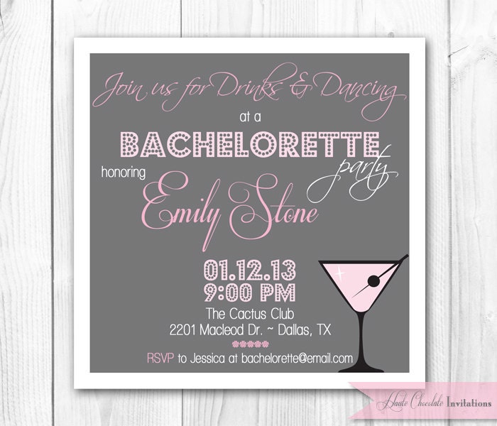 Bachelorette Party Invitation. DIY Printable Bachelorette Invite. Il_570xn