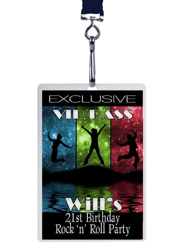 Personalised Rock & Roll VIP Lanyard Invitations x 10 Il_570xn