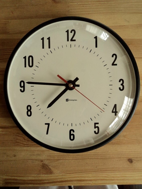 Vintage Simplex school clock by AjWcreations on Etsy