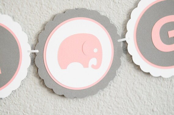 IT'S A GIRL Baby Shower Decoration Banner Elephant or Infant Body Suit Il_570xn