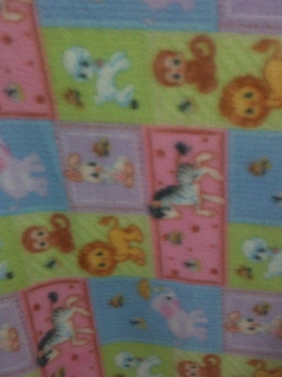 Items similar to Printed Fleece Baby Animals Quilt Fabric by the yard
