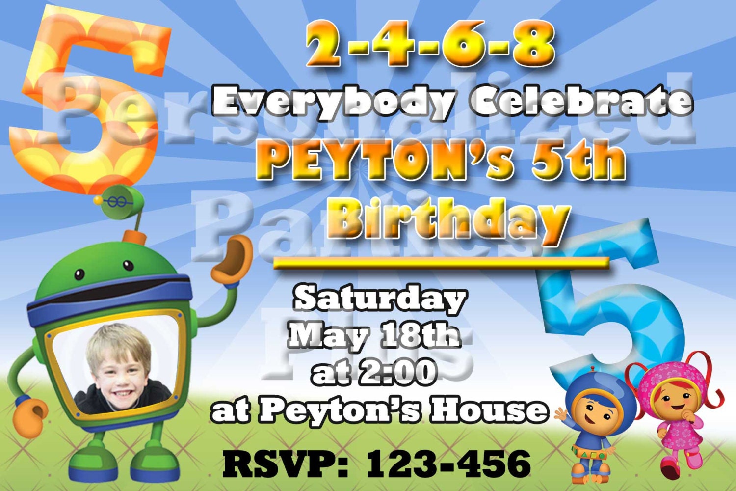 Team Umizoomi Birthday Party Invitations that are Personalized Il_570xn