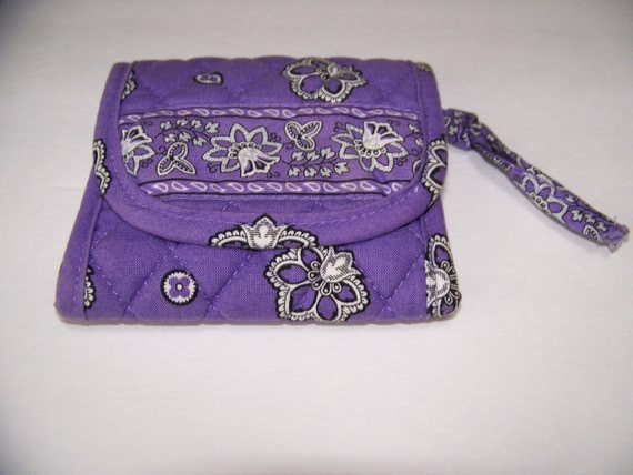 Vera Bradley girls purple wallet, Bandana style, retired