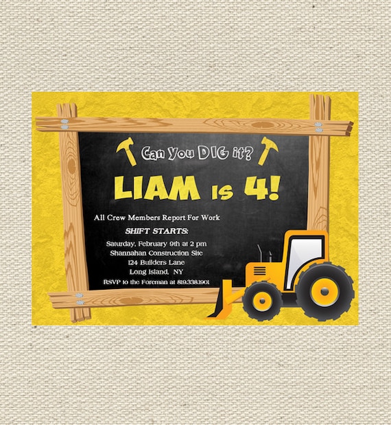 Construction Birthday Invitation Printable Il_570xn