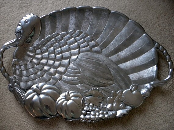 Lenox Turkey Platter Metal Serverware with Handles by oldandnew8
