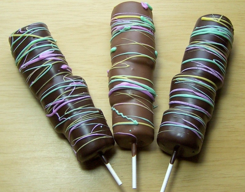 Chocolate covered marshmallows on a stick by HolidayConfections