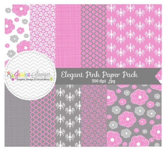 CLEARANCE, Elegant digital paper - 8.5 x 11 - wedding background - pink paper - - commercial use - scrapbooking - card making Il_570xn