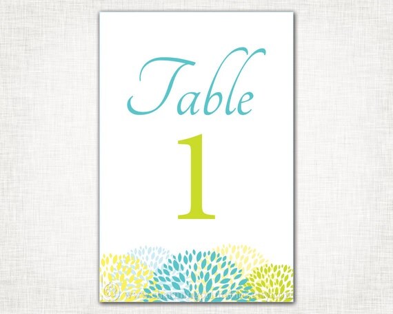 Table Numbers - Custom Colors, Fonts - PRINTABLE DIY Digital File Floral Wedding Table Signs - Floral Collection Il_570xn