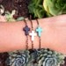 RESERVED for Kristina - Turquoise Cross Bead Bracelet