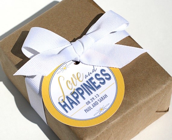 Wedding Favor Label / Tag - LOVE AND HAPPINESS Printable Il_570xn