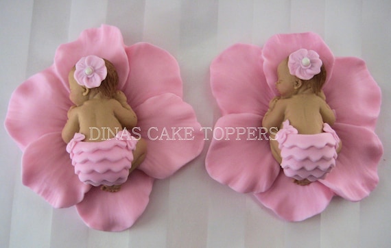 Twins Baby Shower First Birthday FONDANT BABY by DinasCakeToppers