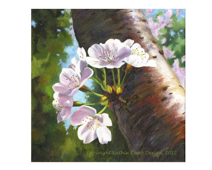 items similar to oil painting spring cherry blossoms on items similar to oil painting spring cherry blossoms on