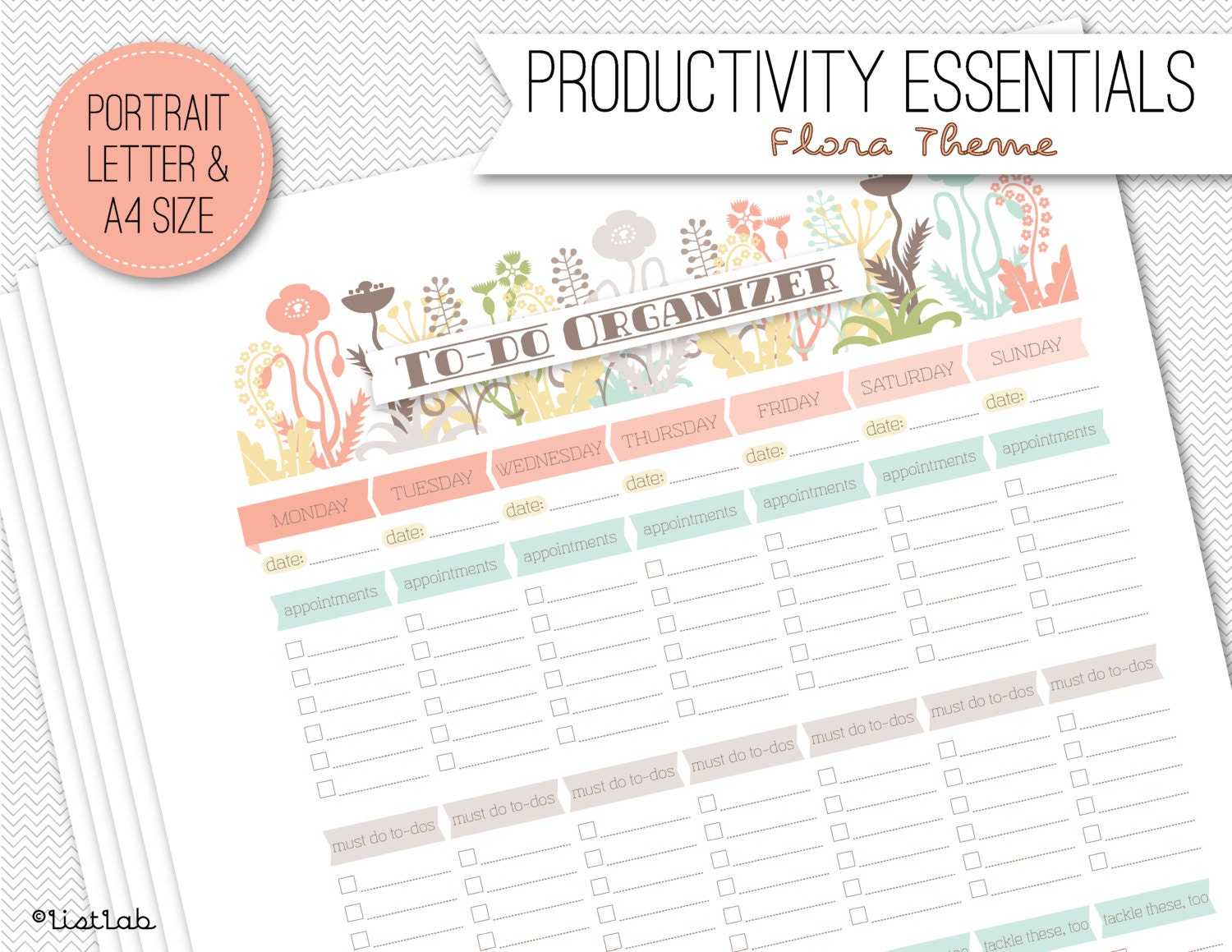 Printable PRODUCTIVITY Organization Essentials 14 by ListLab