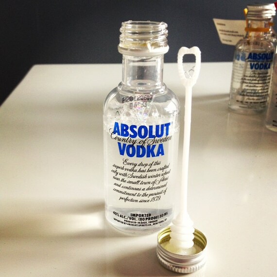 20 Absolut Vodka Bottle Mini's Turned Into Bubble by Rehabulous