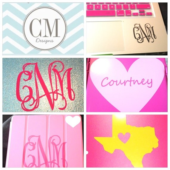 3 Vinyl Decal Monogram or Design by CourtneyNguyen1 on Etsy