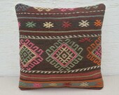 5 DAYS DELIVERY/MODERN Bohemian Home Decor,Handwoven Pink Turkish Kilim Pillow Cover 16"x16",Decorative Throw Kilim Pillows,Tribal Pillow.