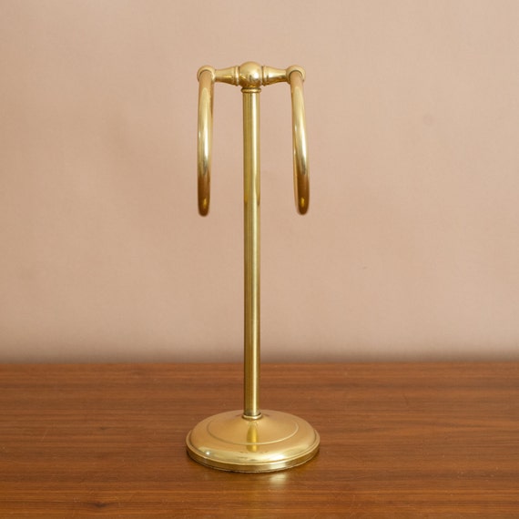 Brass towel holder vintage brass towel stand by CLYDEhome on Etsy