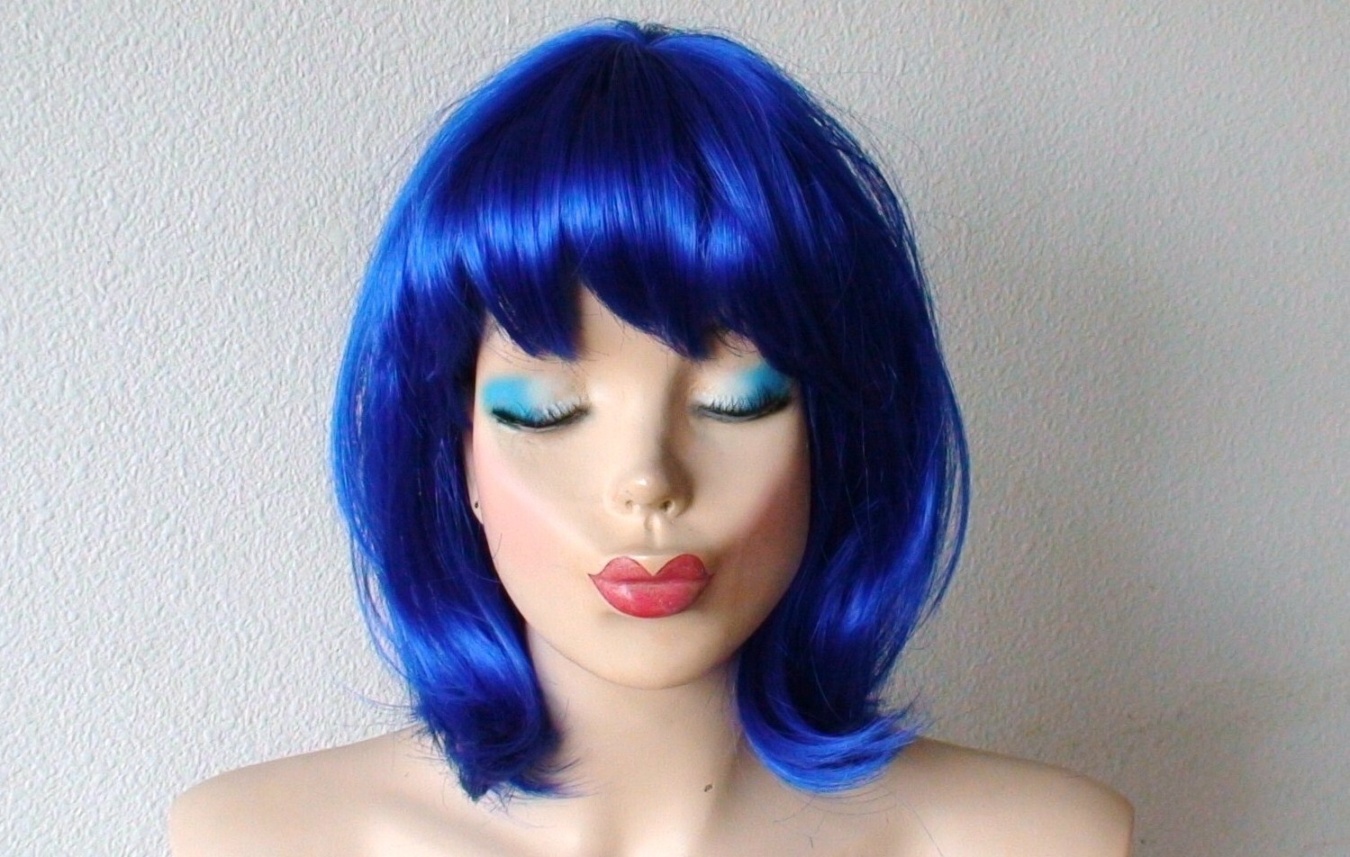 Blue Spiky Hair Wig - Light Blue - wide 8