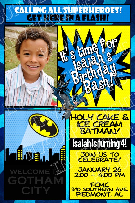 Superheroes Birthday Invitation Batman Invitation Captain America Invitation Superman Invitation Spiderman Invitation Il_570xn
