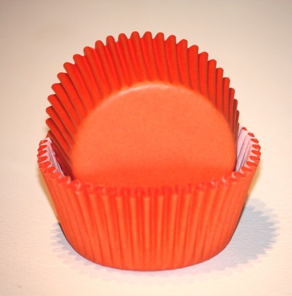 24 Orange Greaseproof Cupcake Liners Papers by LuxePartySupply