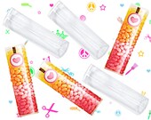 6 Clear Candy Tubes - Cylinders Round Tubes with Slip Over Lids and Shrink Bands - Craft Party Favor Packaging Supplies Il_170x135
