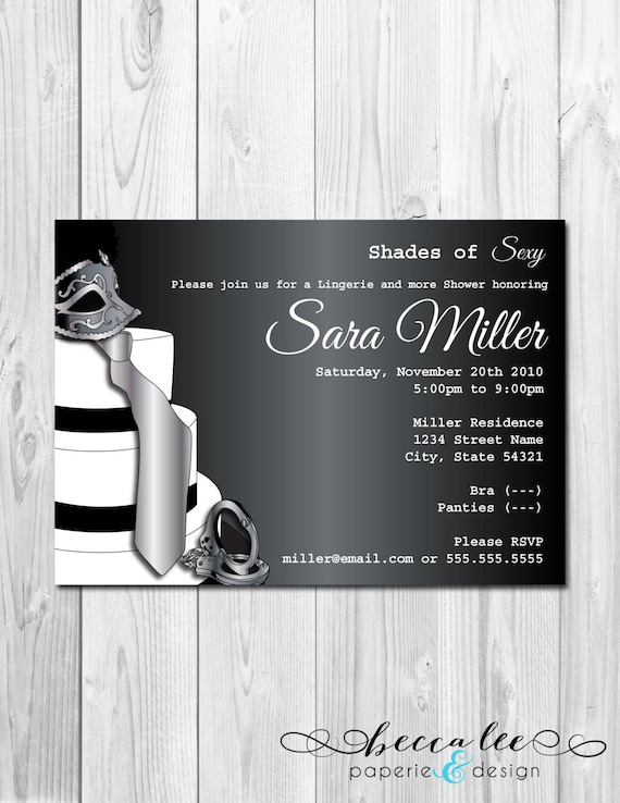 Bridal Shower/Lingerie Shower Invitation - Shades of Sexy - DIY - Printable Il_570xn