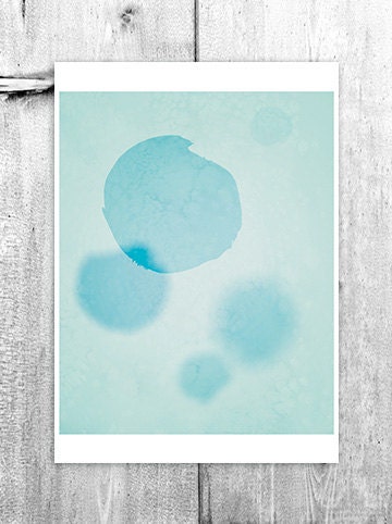 Items similar to Abstract Circles Wall Art Digital Print Turquoise Green Blue Home Decor