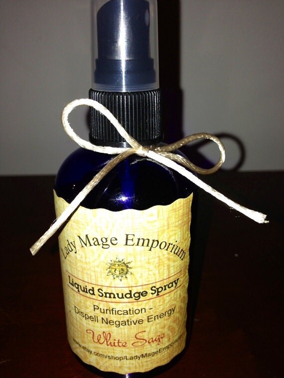 White Sage Large 4 Oz Liquid Smudge Spray by LadyMageEmporium