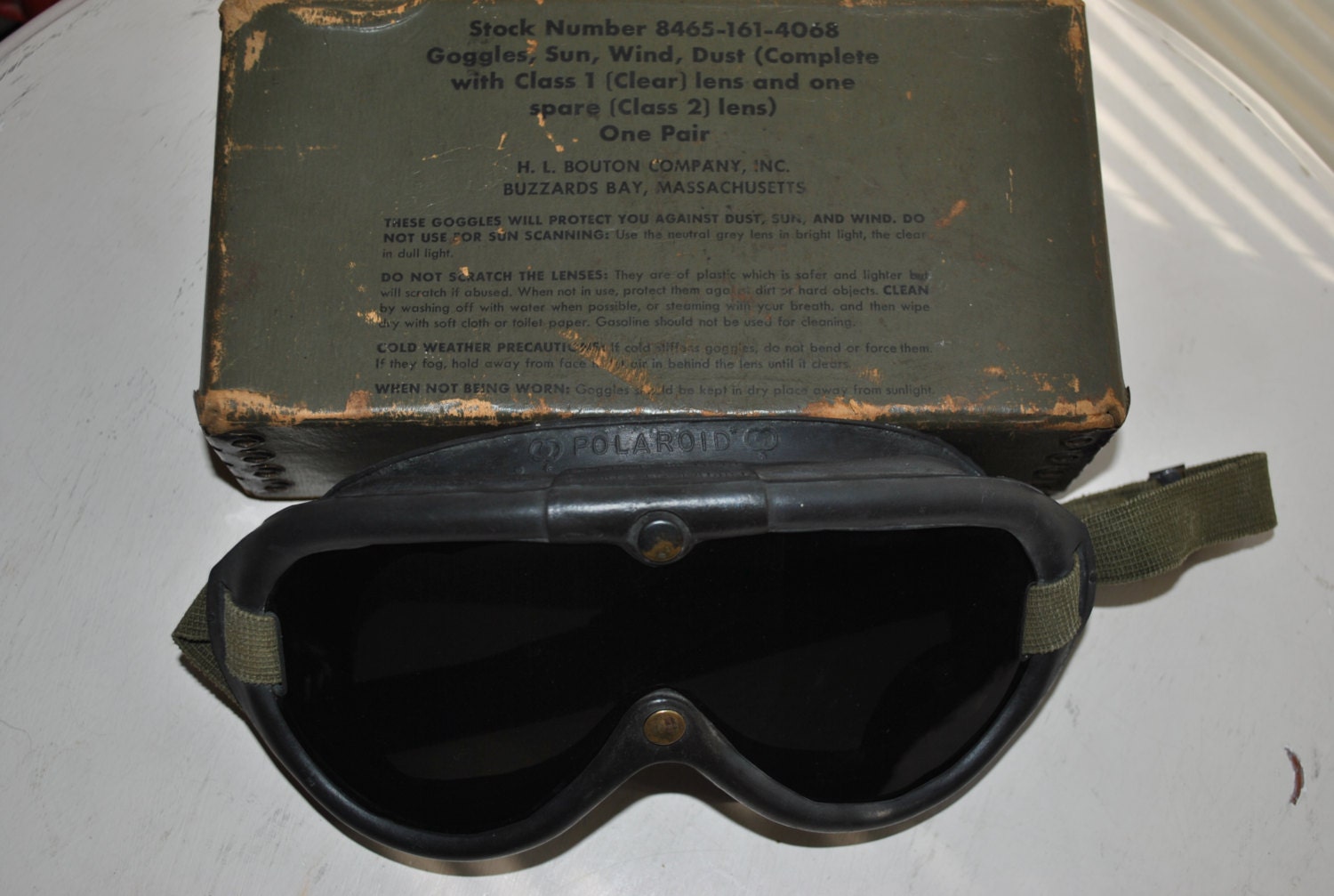 Original, World War II, U.S. Military, Goggles, Dated 1944, in Box, used for, Aviation, Flight, and, Motorcycles - vintagefinds61