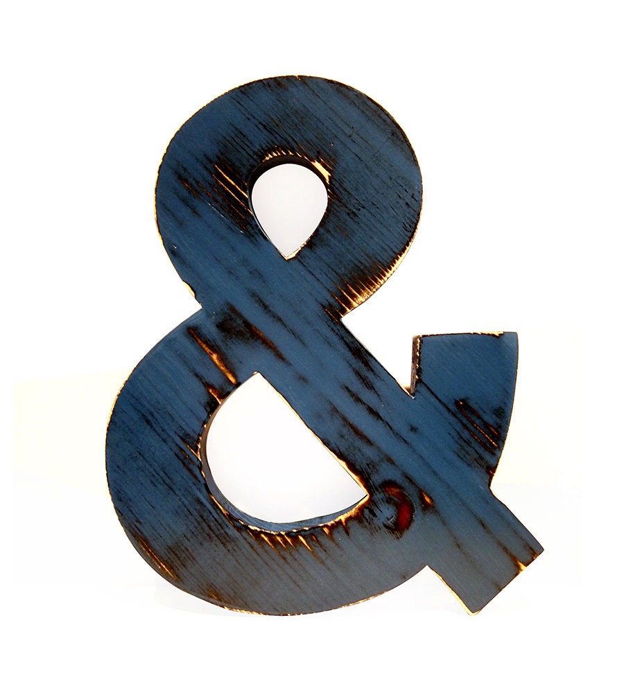 18" Wooden Ampersand Mint Navy Pine Wood Sign Wall Decor Americana Rustic Chic Wedding Guest Book Engagement Photo Prop Nursery Kids Decor