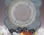 Handmade Ceramics - Medium Lacework Platter - Blueberry - LaceworkCeramics