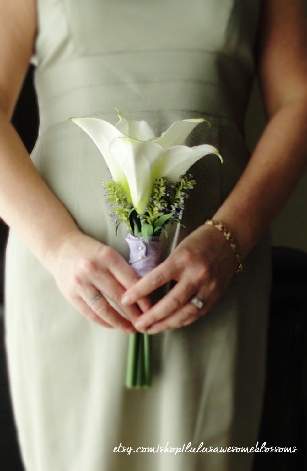 Bridal Bouquet, artificial white calla lillies