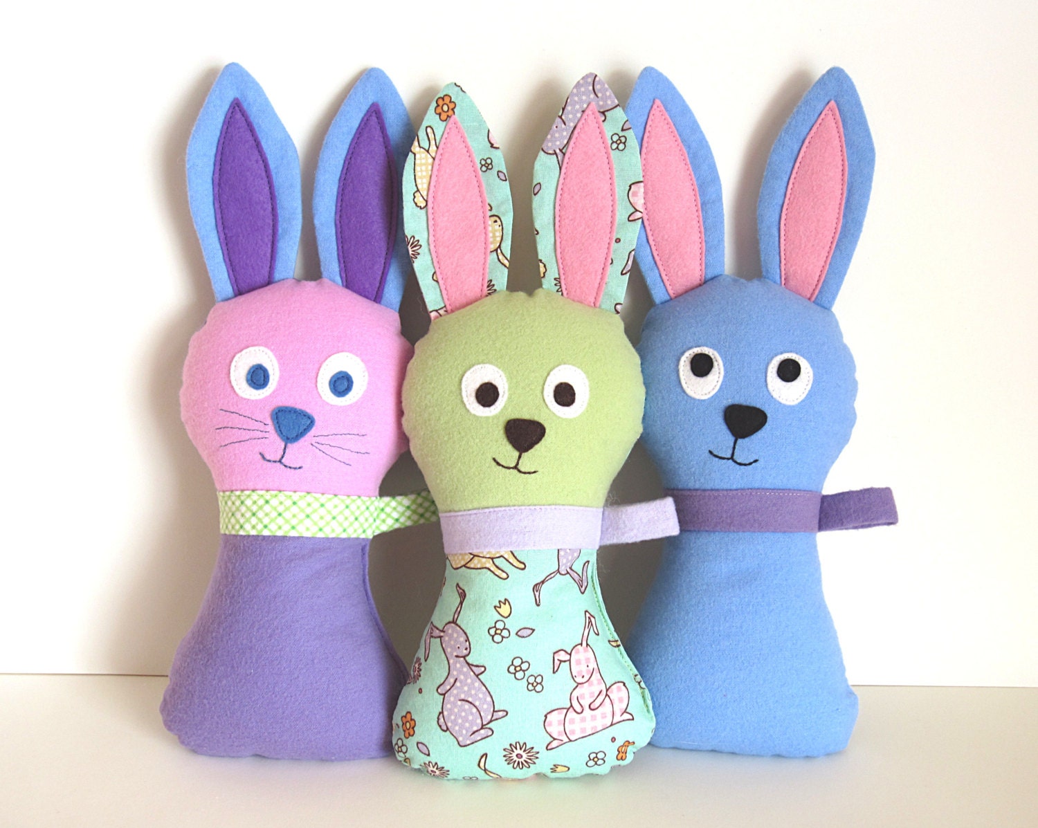 Stuffed Bunny Pattern - Hoppy Loppy PDF Sewing Pattern - Soft Toy Baby Plush DIY Easter Bunny for Springtime Peek-a-Boo Instant Download - MyFunnyBuddy