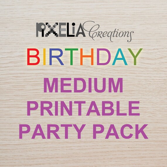 Birthday. Medium printable party. Made to match to any invitation designs in my shop Il_570xn