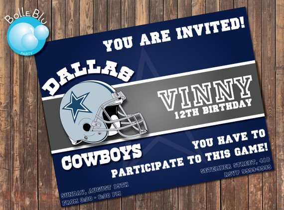 Dallas Cowboys Team Invitation Digital By BolleBluParty On Etsy