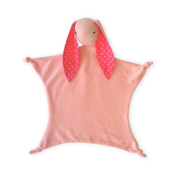 bunny security blanket pink