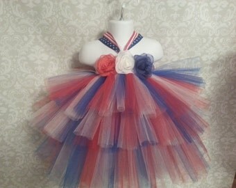 Items similar to NEW 4th of July Baby Girl tutu Dress Newborn up to 24